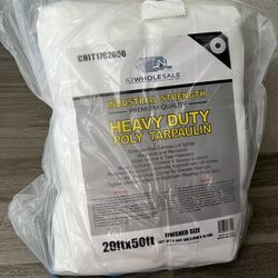 20x50’ super Heavy duty tarp canopy top replacement white $130