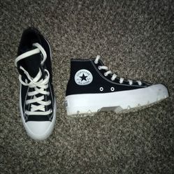 Black and white converse shoes