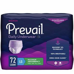 “ New”Prevail (Lg)pull Up Women Diapers “Max Absorbent “ Protective Underwear “72 Count”(retail$59)