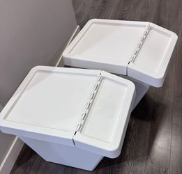 IKEA 2 White Tilt-Out Storage Bins / Trash Cans