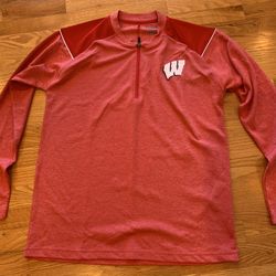Champion Wisconsin Badgers Half Zip Large Shirt