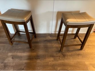 Set of 2 Upholstered Counter Height Bar Stools
