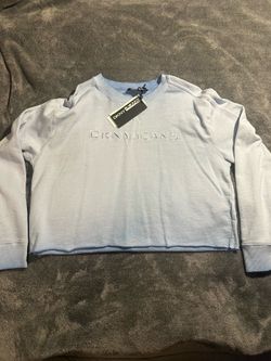 DKNY Jeans raw-hem cropped sweatshirt
