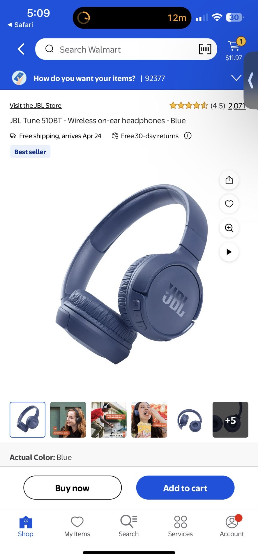 JBL Tune 510BT - Wireless on-ear headphones - Blue