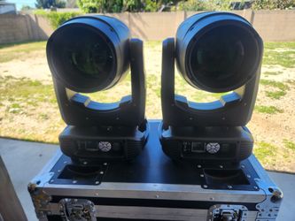 Pair of Professional 260W Moving Head Lights with Flight Case