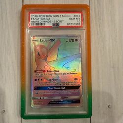Pokemon Latios Gx Rainbow Fullart PSA 10