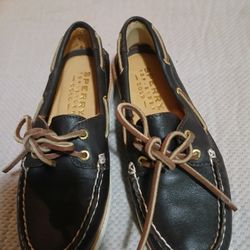 S P E R R Y Top Slider Gold Cup Women Boat Loafer Shoes Size 6m Excellent Condition