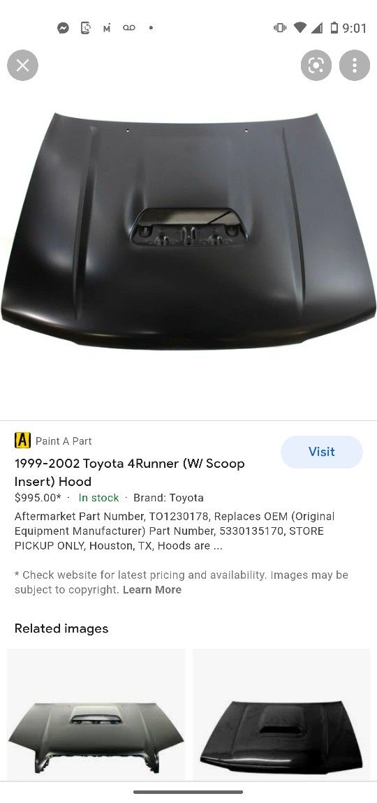 Brand New 96 02 3rd Gen Good 4 Runner Hood Asking$ 600 Firm No Less  Got Reicit Payed 720$