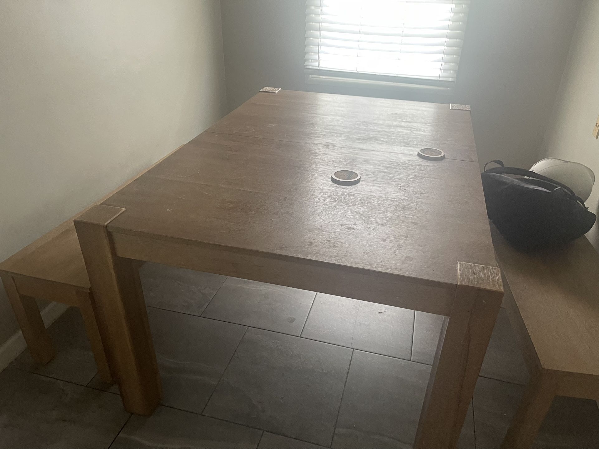 Table and 2 Benches