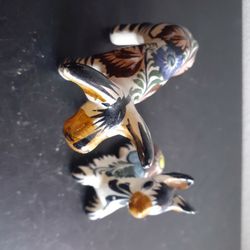 GORGEOUS Pair of Tonala Art Mexico 4" Donkey Figurines.
