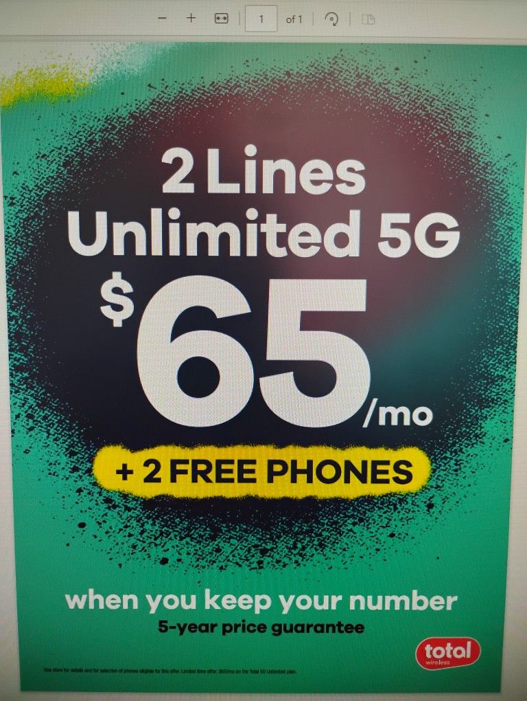 Bring Your Numbers From Cricket, Metro Or Boost And Pay $65 Per Month For 2 Lines!!