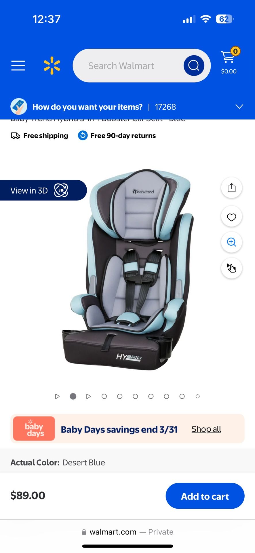 BabyTrend 3n1 Car Seat Booster Seat