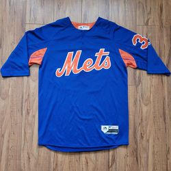 🔥 NY Mets Jersey Sz M Authentic Majestic MLB Baseball ⚾️ 3/4 Sleeve Zip Shirt

New York Mets Majestic Cool Base Stitch Sewn