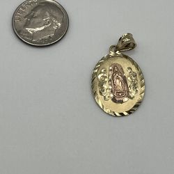 Virgin Mary Gold Pendant 