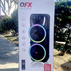 QFX Dual 15" Bluetooth rechargeable speaker with Two wireless Microphones  and LED lights 🎶🎶 