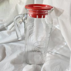 Clear Glass Small Pitcher With Lid 