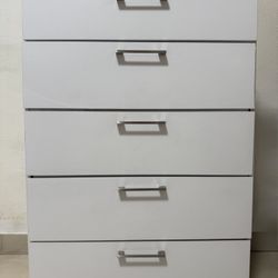 Gavetero Blanco 🤍 5-Drawer Glossy White Chest