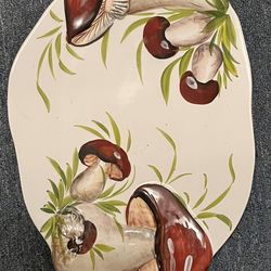 Hand-Painted Italian Mushroom Dinnerware Plate Platter