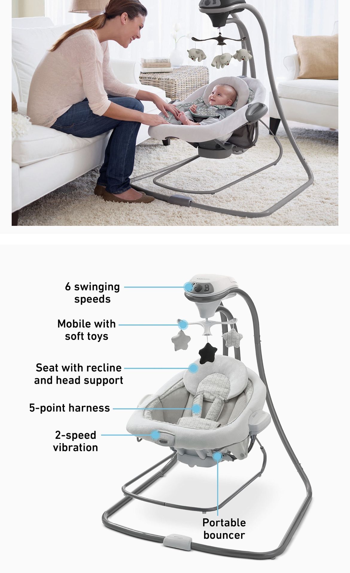 Graco DuetConnect LX Swing And Bouncer