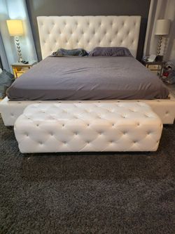 Cal King headboard and footboard w/ side rails