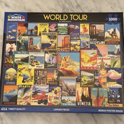World Tour, 1000 Pieces Jigsaw Puzzle - White Mountain Puzzles