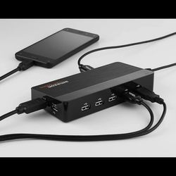 Amazon Basics 10-Port USB 2.0 Hub w/ 2 Fast Charging Port Power Adapter Charger 