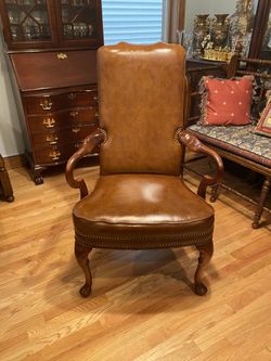 Mahogany And Leather Desk Chair