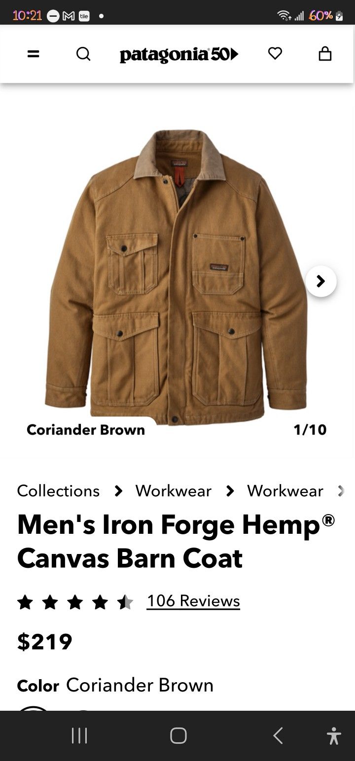 Patagonia Hemp Coat..