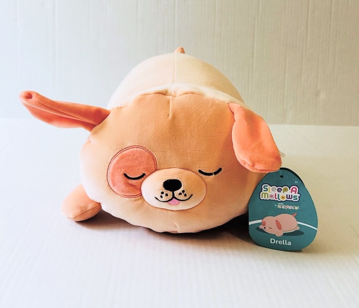 Squishmallow Sleep A Mallows Drella The Dog Orange 12" Sleeping Plush