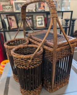 vintage wicker picnic basket