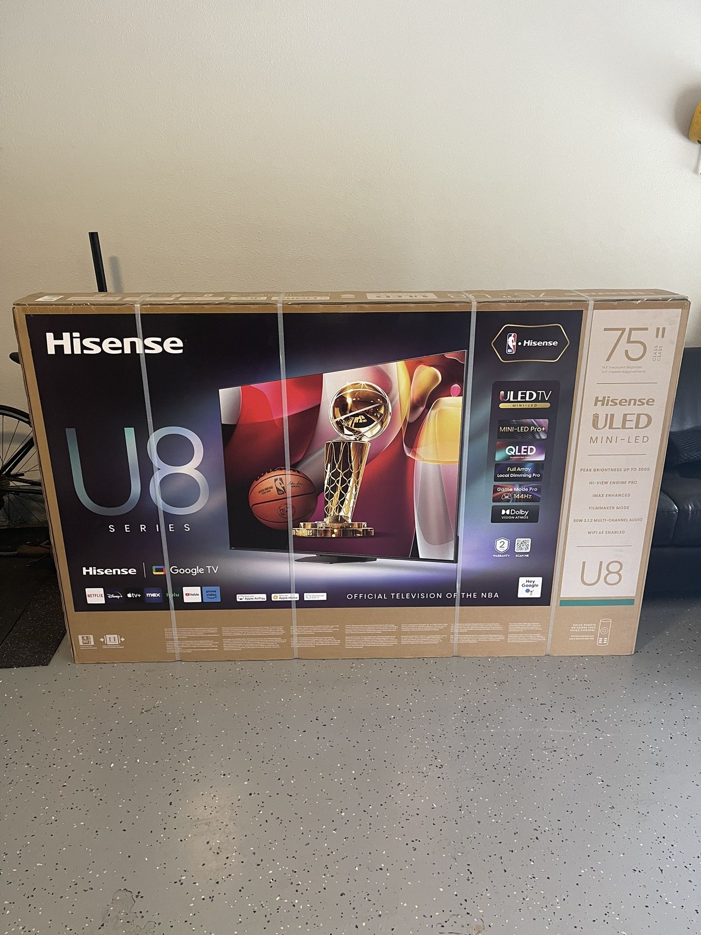 Brand New Sealed 75” Hisense U8 Mini-LED 4K Smart
