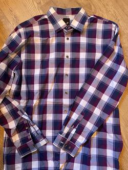 JF J.Ferrar Men's Plaid Button-Down Shirt