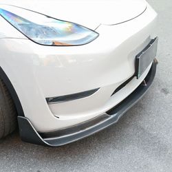 BRAND NEW 2020-2024 Tesla Model Y V Style Front Bumper Lip Real Carbon Fiber
