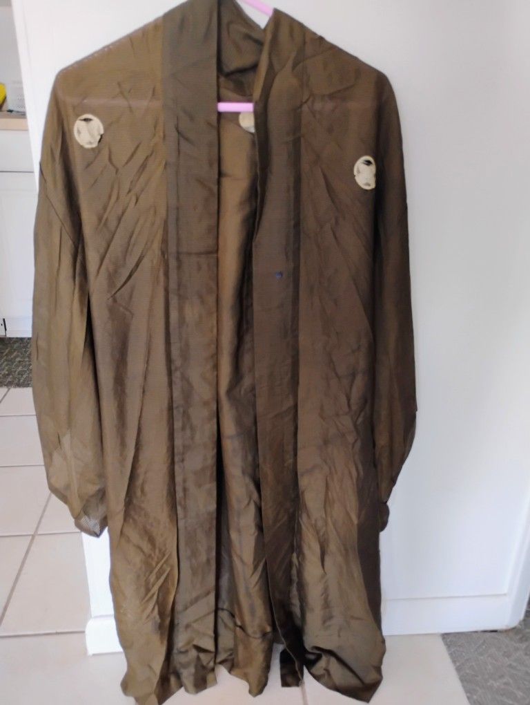 Antique Black Silk Kimono From WWII 1942, Brought From Japan