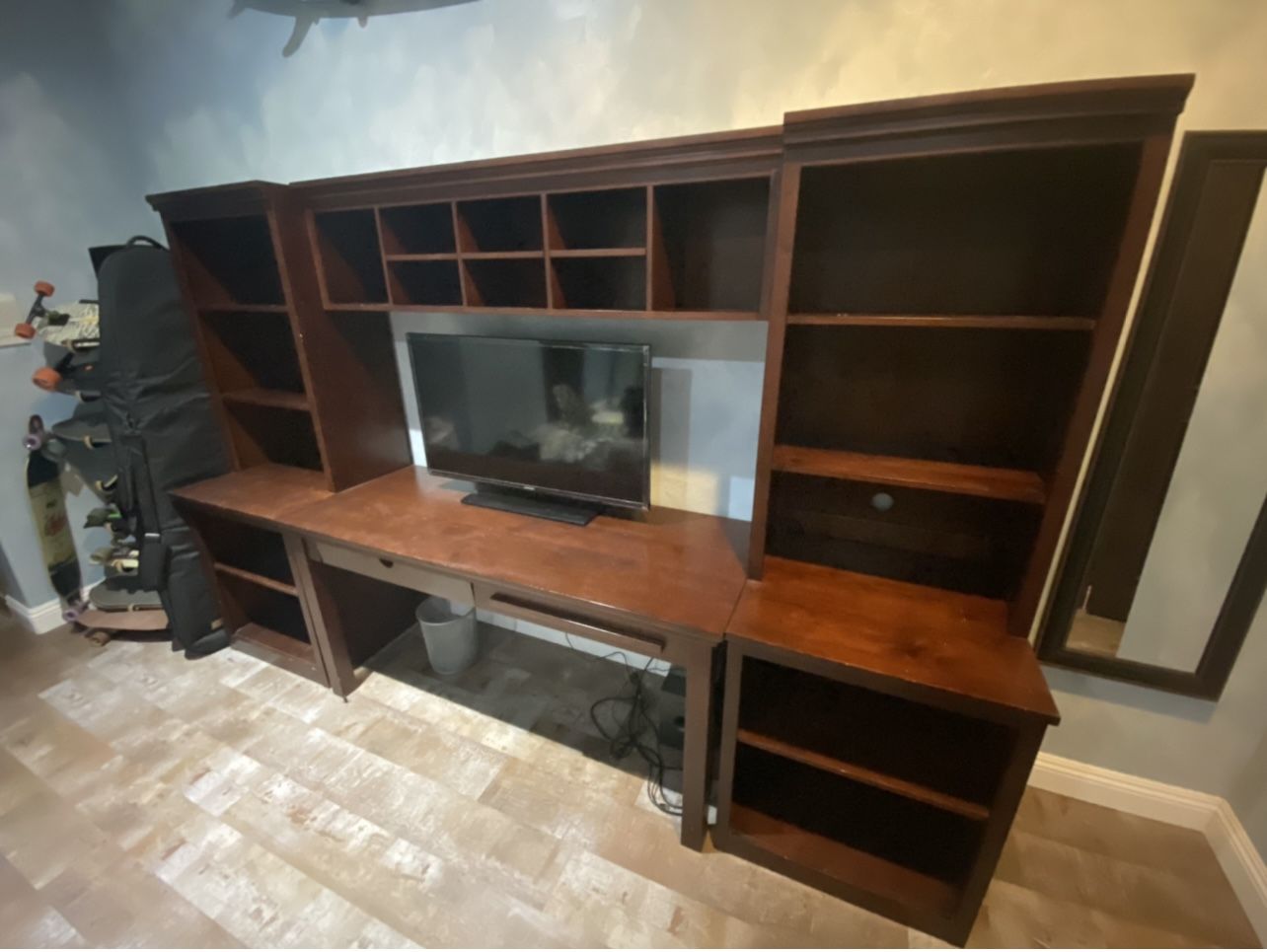 Pottery Barn Desk w/ Bookshelves & Swivel Chair