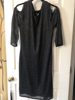 Long-Sleeve Black Knee Length Dress