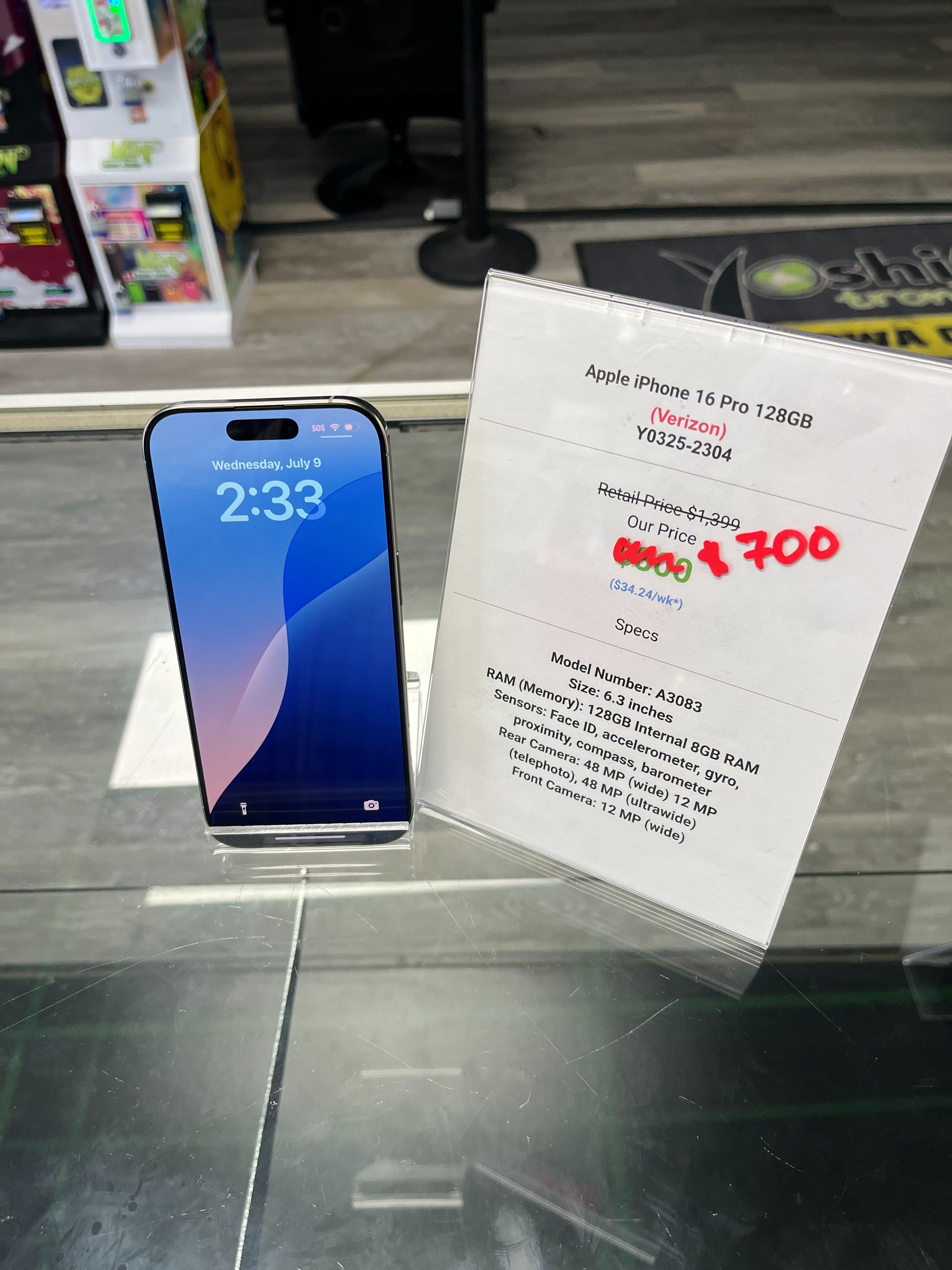iPhone 16 Pro 128GB Verizon Natural Y0325-2304