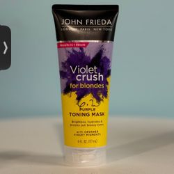 John Frieda Violet Crush for Blondes Toning Mask, Deep Conditioning Treatment and Hair Mask Purple - 6 fl oz