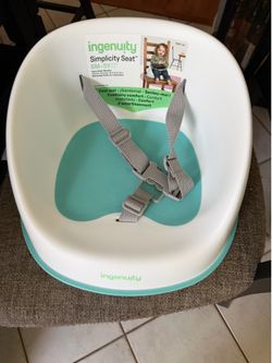 Ingenuity Simplicity Seat Easy-Clean Baby Booster Seat Feeding Chair- Teal