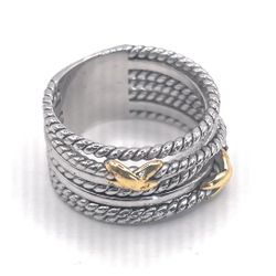  New Beautiful Sterling Silver Staged Cable Ring 