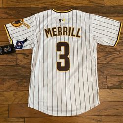 White Jackson Merrill San Diego Padres Stitched Jersey