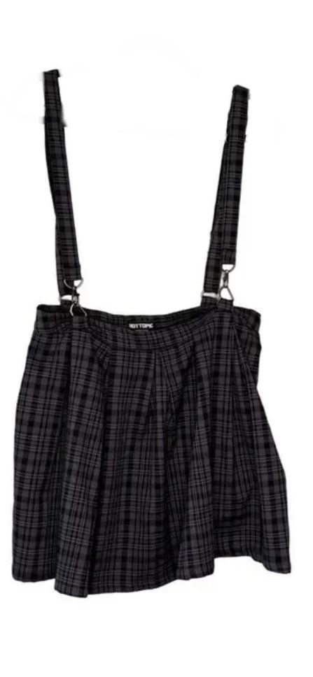 Hot Topic Womens Skirt Gray Plaid 