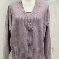 H&M Women’s Polyester/Acrylic/Wool/Elastane Blend 2 Piece Cardigan, M