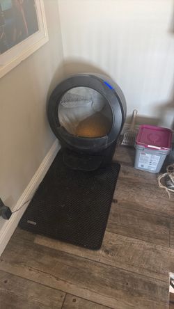 self-cleaning cat litter box Litter-Robot style.