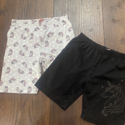 Lot Of 2 Girls Unicorn Shorts Size 14/16 By Real Love #11