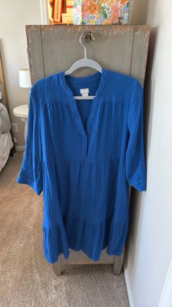 💙 Chico’s 100% Cotton Double Gauze Tiered Dress – Size 1 (US Medium) 💙