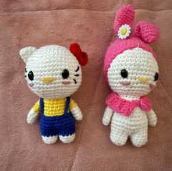 Hello Kitty & My melody crochet plushies