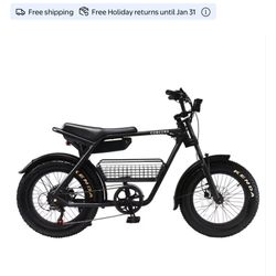 Concord Bikes Voltic 20" Electric Moto Bike, 48V, Class 2, Black, Fits Riders 5'2"-6'2", Adult, Unisex 