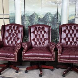 4 Leather High End Office Chairs
