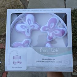 Orchid Bloom Chevron Mobile W/ Butterflies